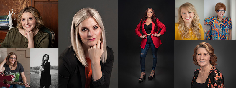 headshot portraits of confident professional women.